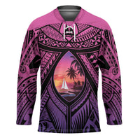 Guam Chamorro Artsy Hockey Jersey Guahan Sunset Beach - Polynesian Pride