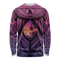 Guam Chamorro Artsy Long Sleeve Shirt Guahan Sunset Beach