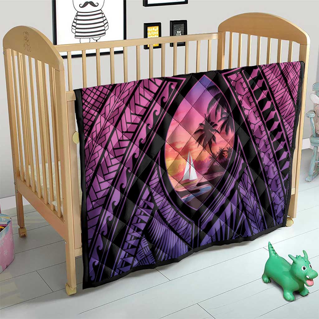 Guam Chamorro Artsy Quilt Guahan Sunset Beach