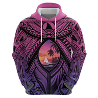 Guam Chamorro Artsy Zip Hoodie Guahan Sunset Beach