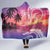 Guam Latte Stone with Map Hooded Blanket Bougainvillea Beach Sunset