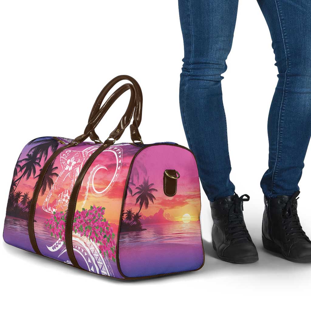 Guam Latte Stone with Map Travel Bag Bougainvillea Beach Sunset - Polynesian Pride