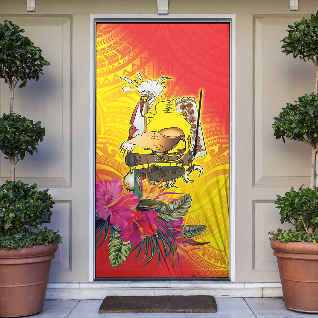 Papua New Guinea Cultural Tropical Flowers Door Cover LT9 Gold - Polynesian Pride