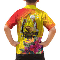 Papua New Guinea Cultural Tropical Flowers Family Matching Off Shoulder Maxi Dress and Hawaiian Shirt LT9 - Polynesian Pride