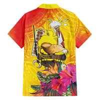 Papua New Guinea Cultural Tropical Flowers Family Matching Short Sleeve Bodycon Dress and Hawaiian Shirt LT9 - Polynesian Pride