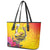 Papua New Guinea Cultural Tropical Flowers Leather Tote Bag