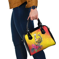 Papua New Guinea Cultural Tropical Flowers Shoulder Handbag