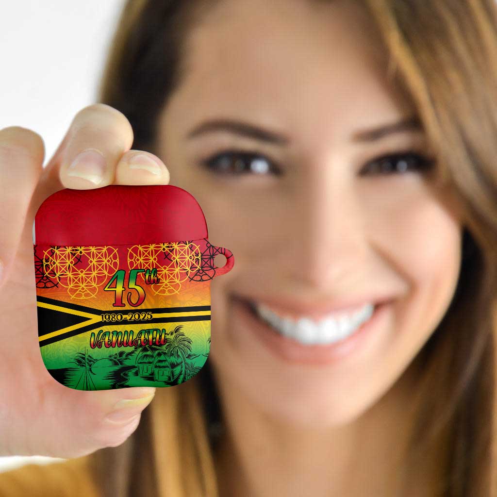 Hapi 45th Indipendens Dei Vanuatu AirPods Case Yumi 1980 with Vanuatuan Beach Landscape - Polynesian Pride