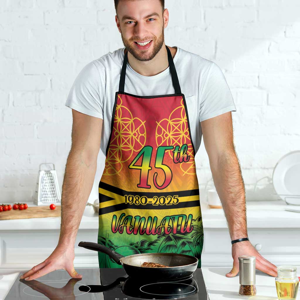 Hapi 45th Indipendens Dei Vanuatu Apron Yumi 1980 with Vanuatuan Beach Landscape - Polynesian Pride