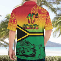 Hapi 45th Indipendens Dei Vanuatu Hawaiian Shirt Yumi 1980 with Vanuatuan Beach Landscape