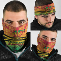 Hapi 45th Indipendens Dei Vanuatu Neck Gaiter Yumi 1980 with Vanuatuan Beach Landscape - Polynesian Pride
