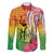 Vanuatu 45th Anniversary Family Matching Long Sleeve Bodycon Dress and Hawaiian Shirt Polynesian with Sand Drawing Pattern