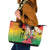 Vanuatu 45th Anniversary Leather Tote Bag Polynesian with Sand Drawing Pattern