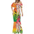 Vanuatu 45th Anniversary Mermaid Dress Polynesian with Sand Drawing Pattern