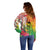 Vanuatu 45th Anniversary Off Shoulder Sweater Polynesian with Sand Drawing Pattern