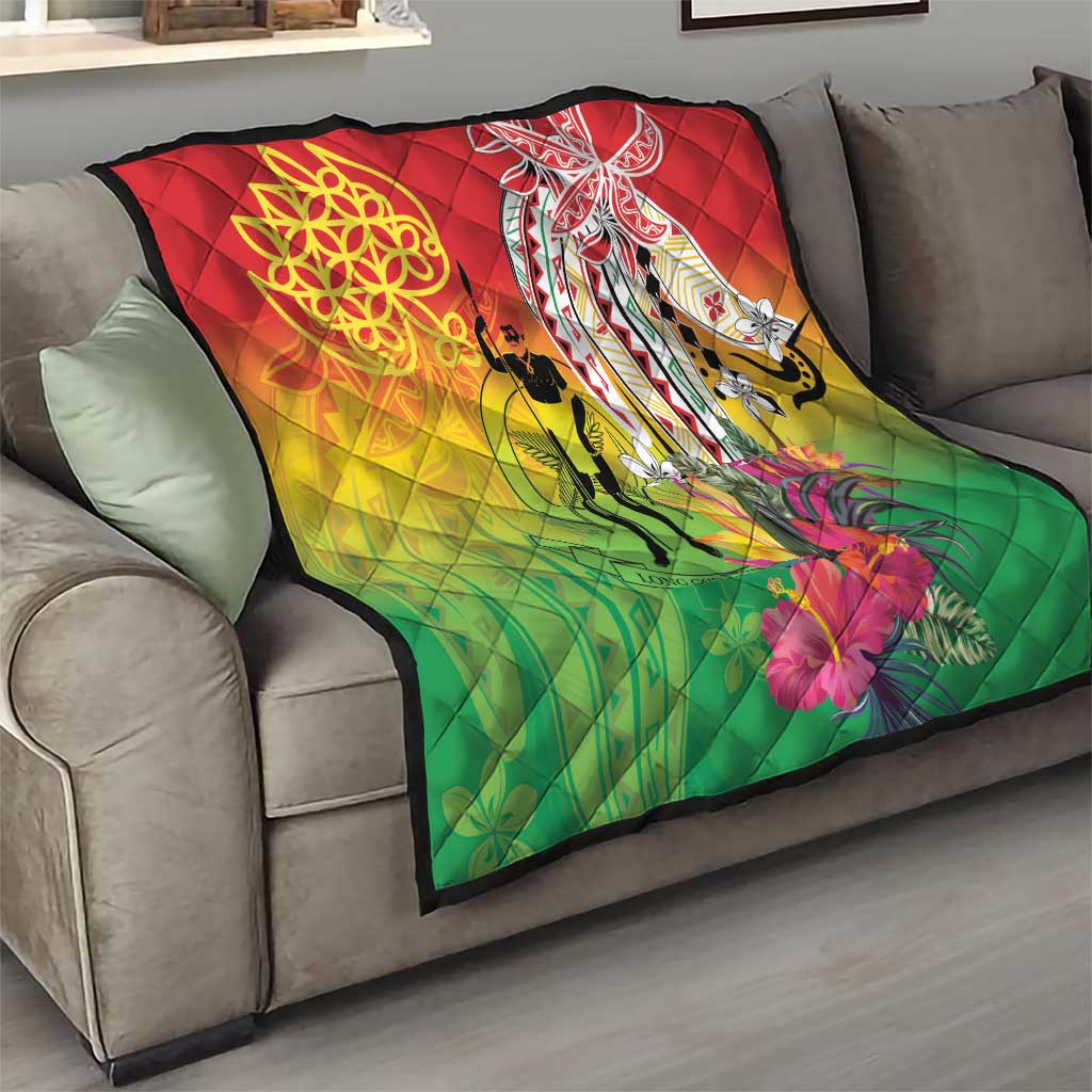 Vanuatu 45th Anniversary Quilt Polynesian with Sand Drawing Pattern