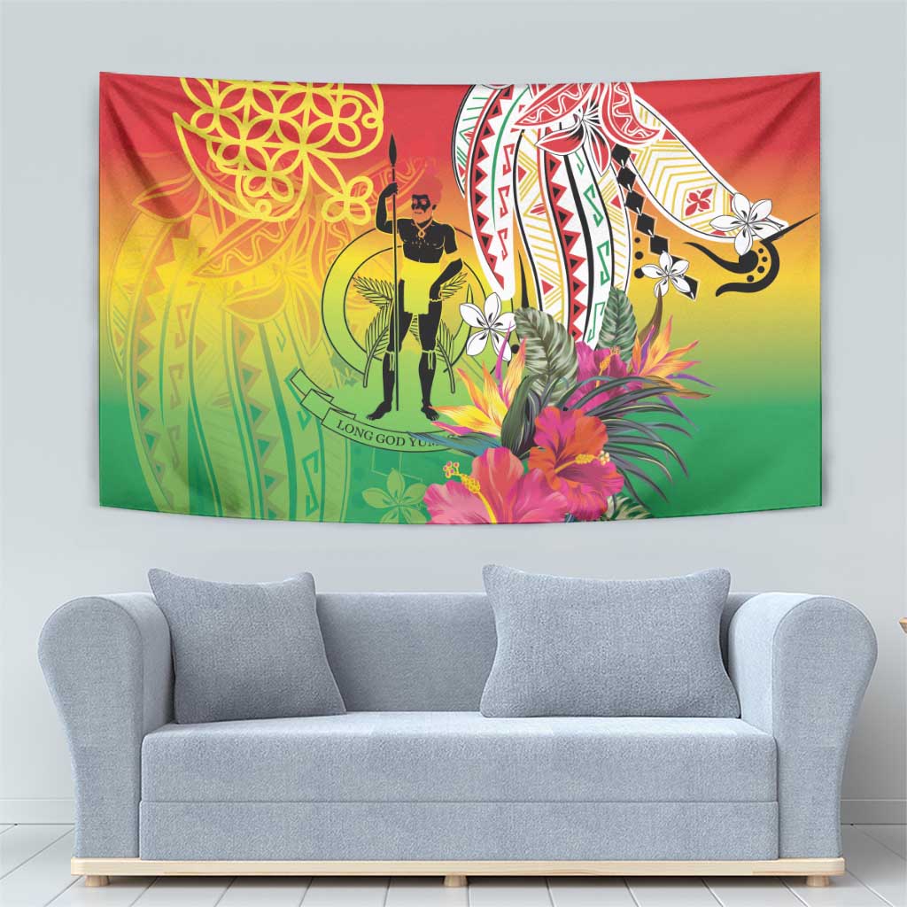 Vanuatu 45th Anniversary Tapestry Polynesian with Sand Drawing Pattern