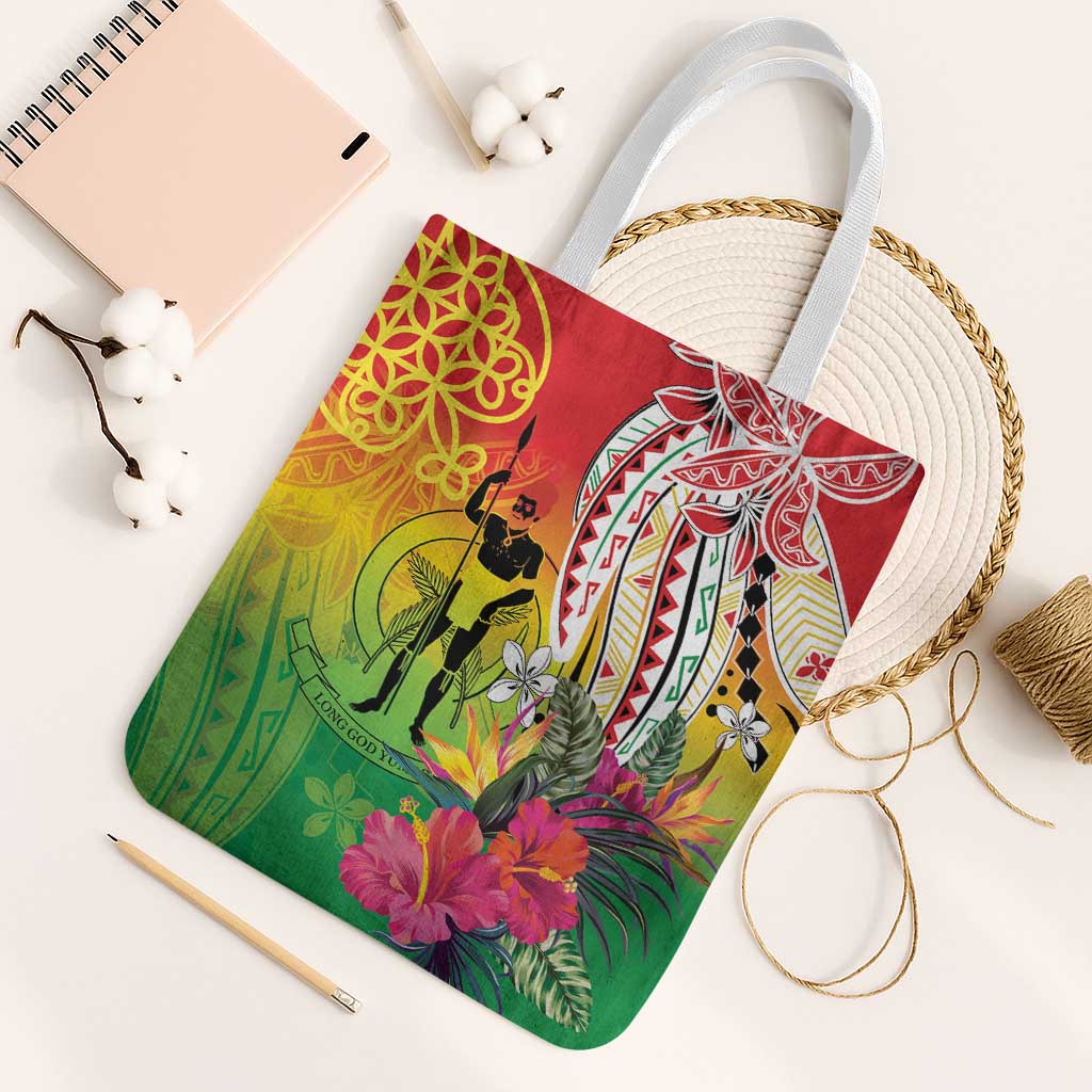 Vanuatu 45th Anniversary Tote Bag Polynesian with Sand Drawing Pattern - Polynesian Pride