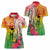 Vanuatu 45th Anniversary Women Polo Shirt Polynesian with Sand Drawing Pattern