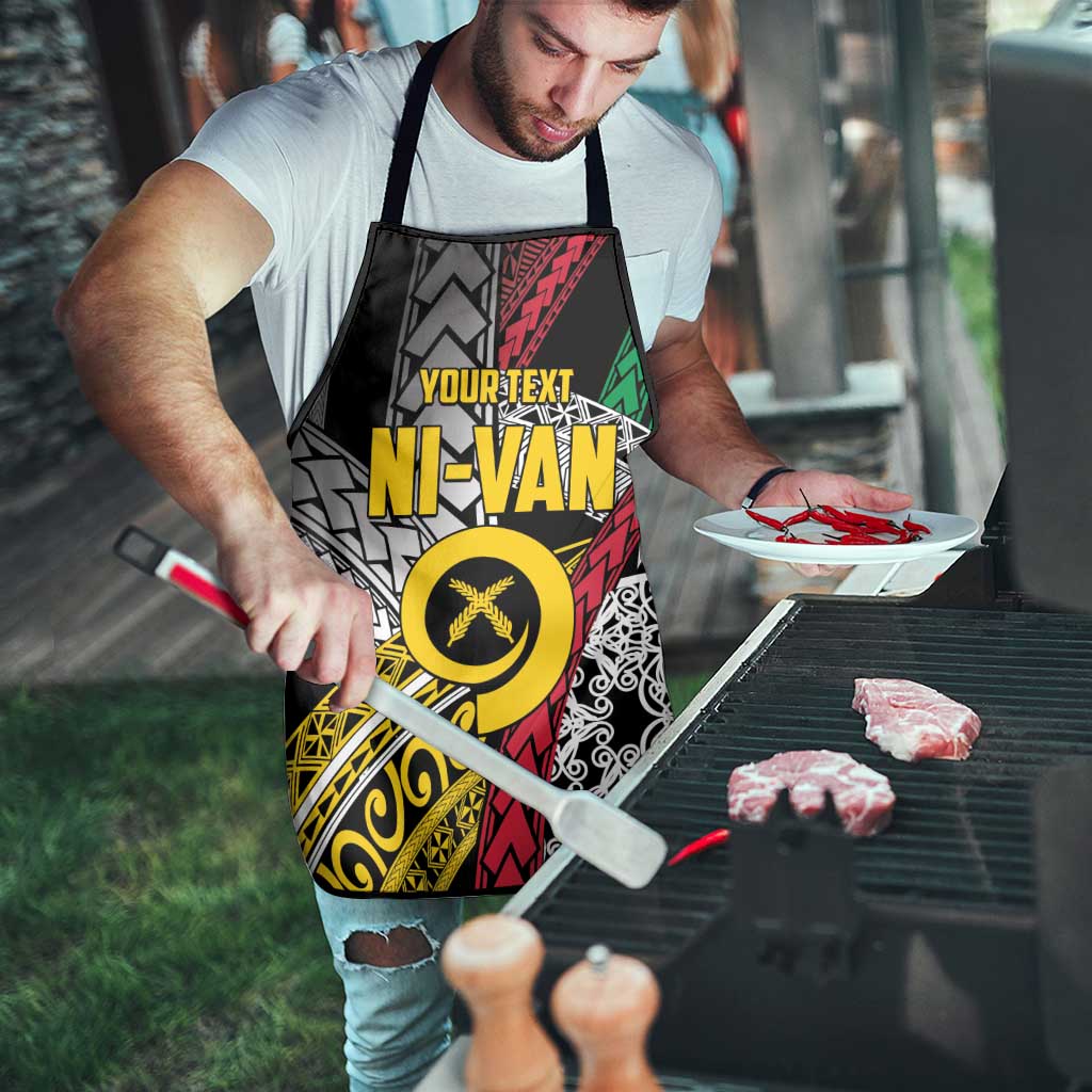 Vanuatu Proud to be Ni-van Personalised Apron with Mutis En Atan Patterns - Polynesian Pride