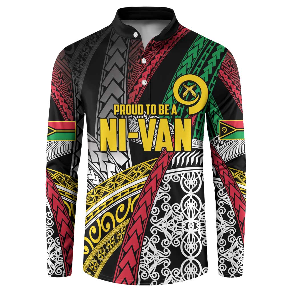 Vanuatu Proud to be Ni-van Personalised Button Sweatshirt with Mutis En Atan Patterns