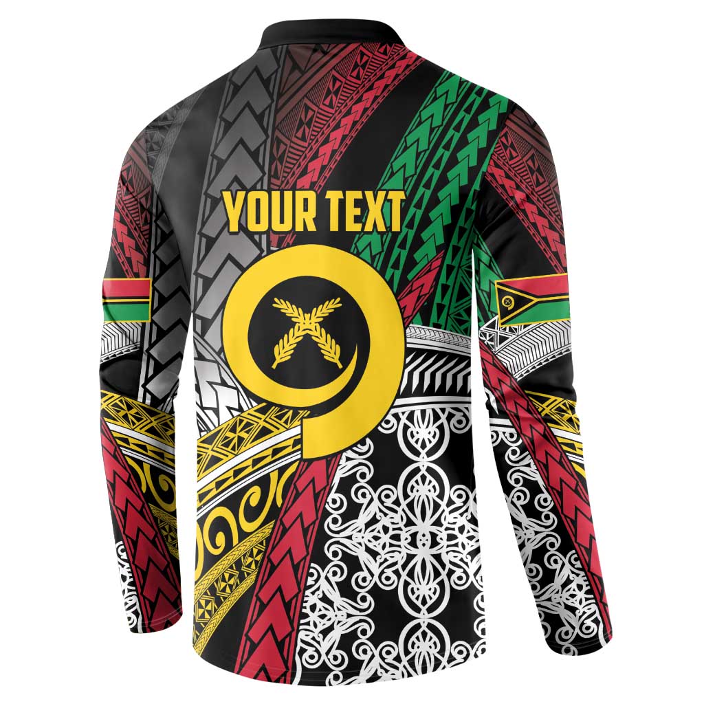 Vanuatu Proud to be Ni-van Personalised Button Sweatshirt with Mutis En Atan Patterns