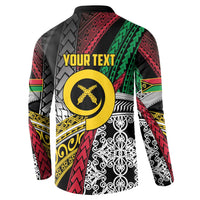 Vanuatu Proud to be Ni-van Personalised Button Sweatshirt with Mutis En Atan Patterns