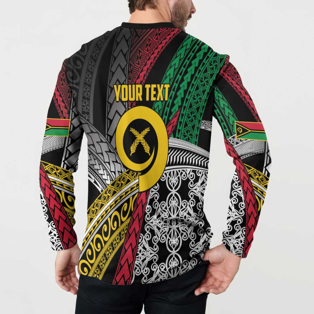 Vanuatu Proud to be Ni-van Personalised Button Sweatshirt with Mutis En Atan Patterns