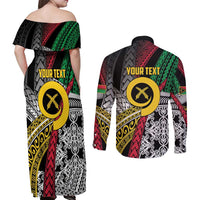 Vanuatu Proud to be Ni-van Personalised Couples Matching Off Shoulder Maxi Dress and Long Sleeve Button Shirt with Mutis En Atan Patterns