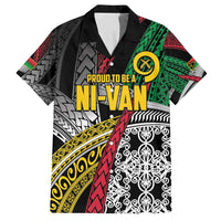 Vanuatu Proud to be Ni-van Personalised Family Matching Off Shoulder Short Dress and Hawaiian Shirt with Mutis En Atan Patterns
