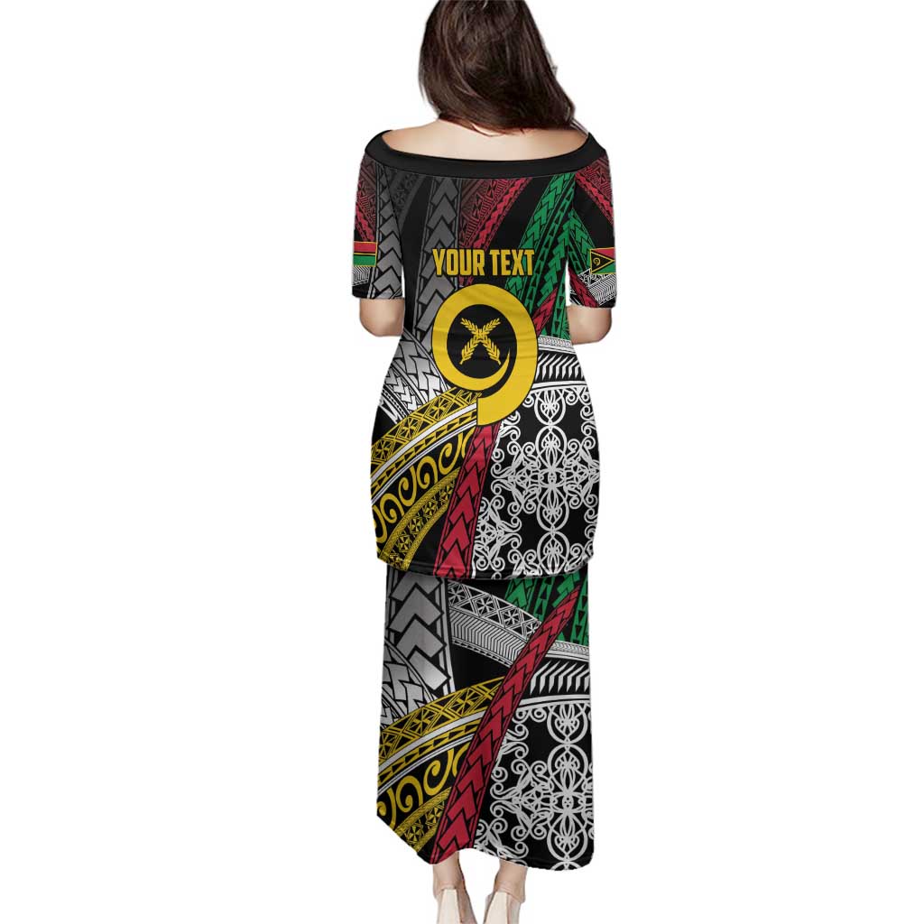 Vanuatu Proud to be Ni-van Personalised Family Matching Puletasi and Hawaiian Shirt with Mutis En Atan Patterns