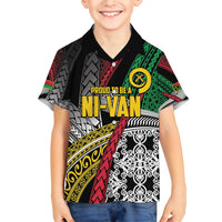 Vanuatu Proud to be Ni-van Personalised Family Matching Short Sleeve Bodycon Dress and Hawaiian Shirt with Mutis En Atan Patterns LT9 Son's Shirt Black - Polynesian Pride