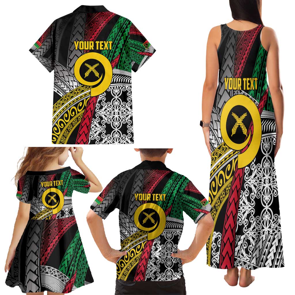 Vanuatu Proud to be Ni-van Personalised Family Matching Tank Maxi Dress and Hawaiian Shirt with Mutis En Atan Patterns LT9 - Polynesian Pride