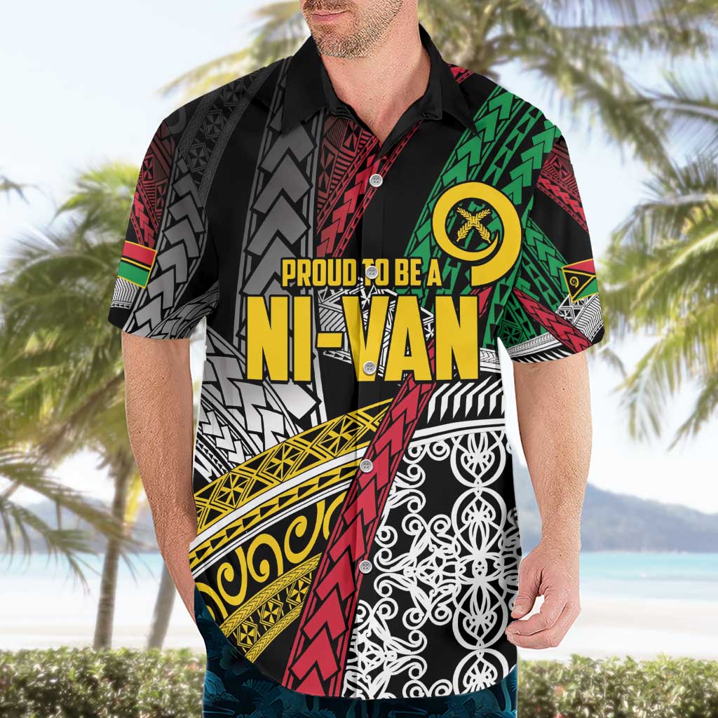 Vanuatu Proud to be Ni-van Personalised Hawaiian Shirt with Mutis En Atan Patterns