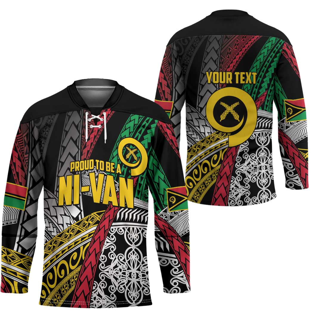 Vanuatu Proud to be Ni-van Personalised Hockey Jersey with Mutis En Atan Patterns - Polynesian Pride