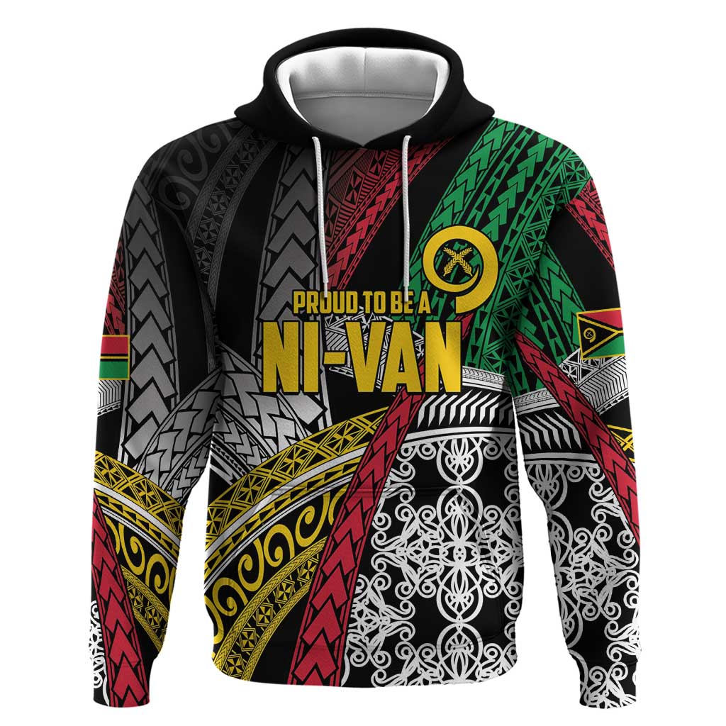 Vanuatu Proud to be Ni-van Personalised Hoodie with Mutis En Atan Patterns
