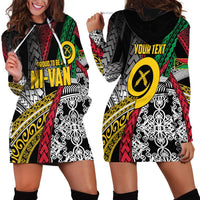 Vanuatu Proud to be Ni-van Personalised Hoodie Dress with Mutis En Atan Patterns LT9 - Polynesian Pride