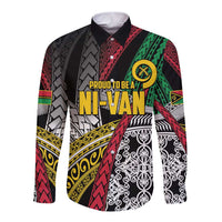 Vanuatu Proud to be Ni-van Personalised Long Sleeve Button Shirt with Mutis En Atan Patterns