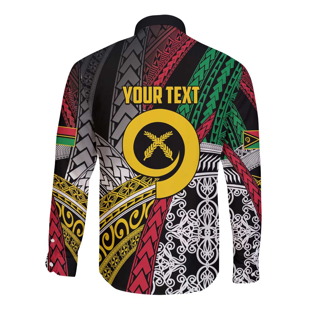 Vanuatu Proud to be Ni-van Personalised Long Sleeve Button Shirt with Mutis En Atan Patterns