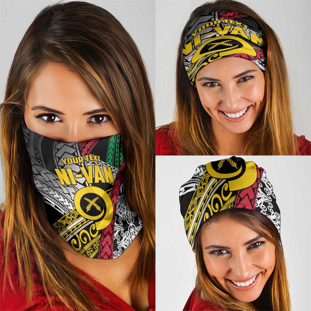 Vanuatu Proud to be Ni-van Personalised Neck Gaiter with Mutis En Atan Patterns - Polynesian Pride