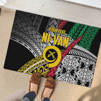 Vanuatu Proud to be Ni-van Personalised Rubber Doormat with Mutis En Atan Patterns