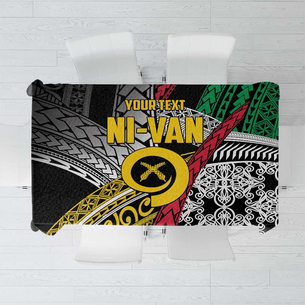 Vanuatu Proud to be Ni-van Personalised Tablecloth with Mutis En Atan Patterns