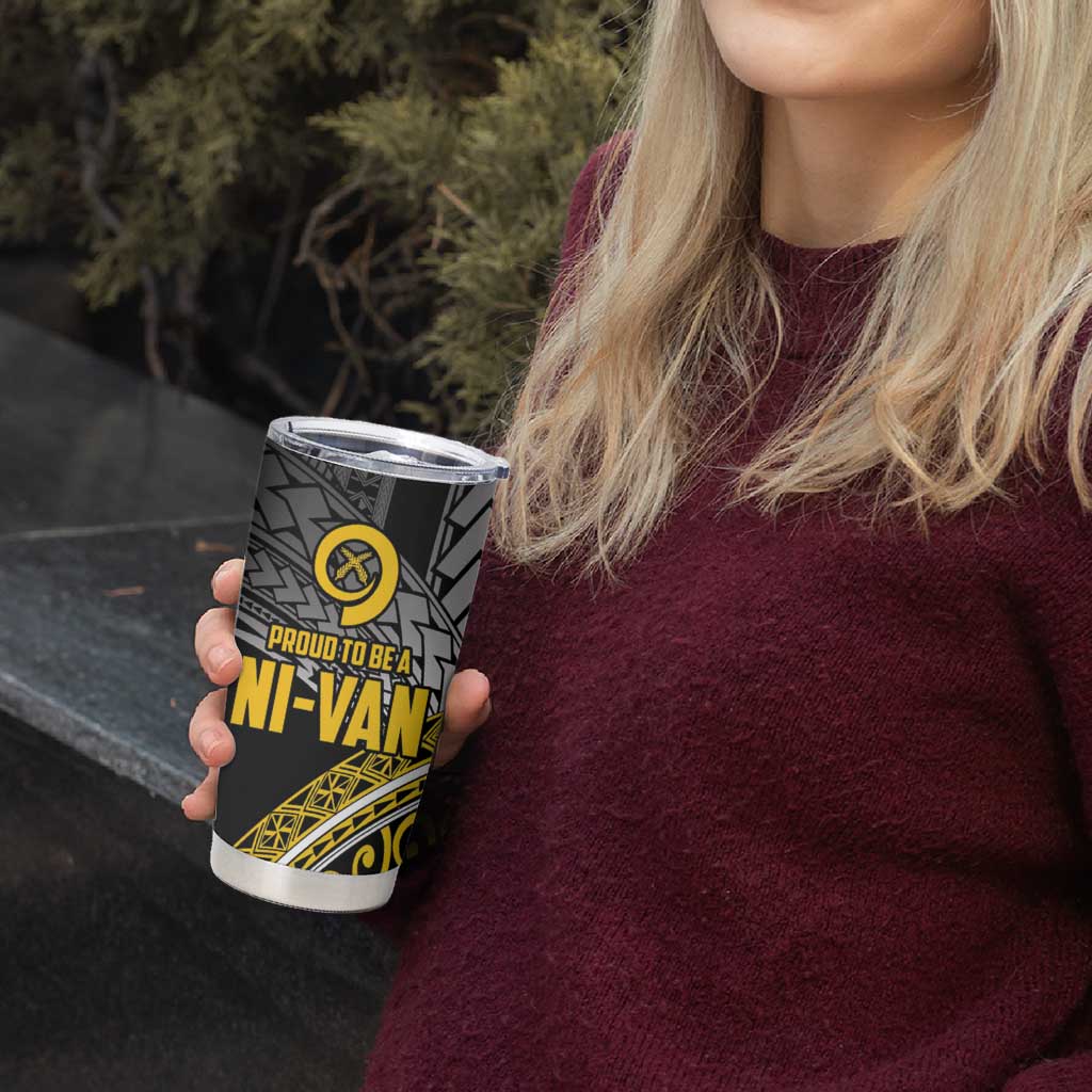 Vanuatu Proud to be Ni-van Personalised Tumbler Cup with Mutis En Atan Patterns