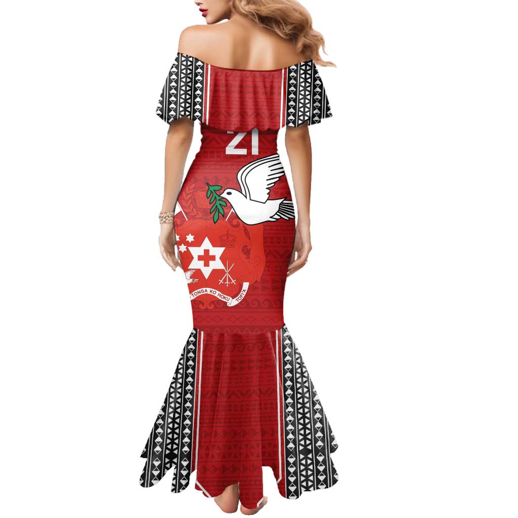 Custom Tonga Rugby Family Matching Mermaid Dress and Hawaiian Shirt Mate Maa Kupesi Style