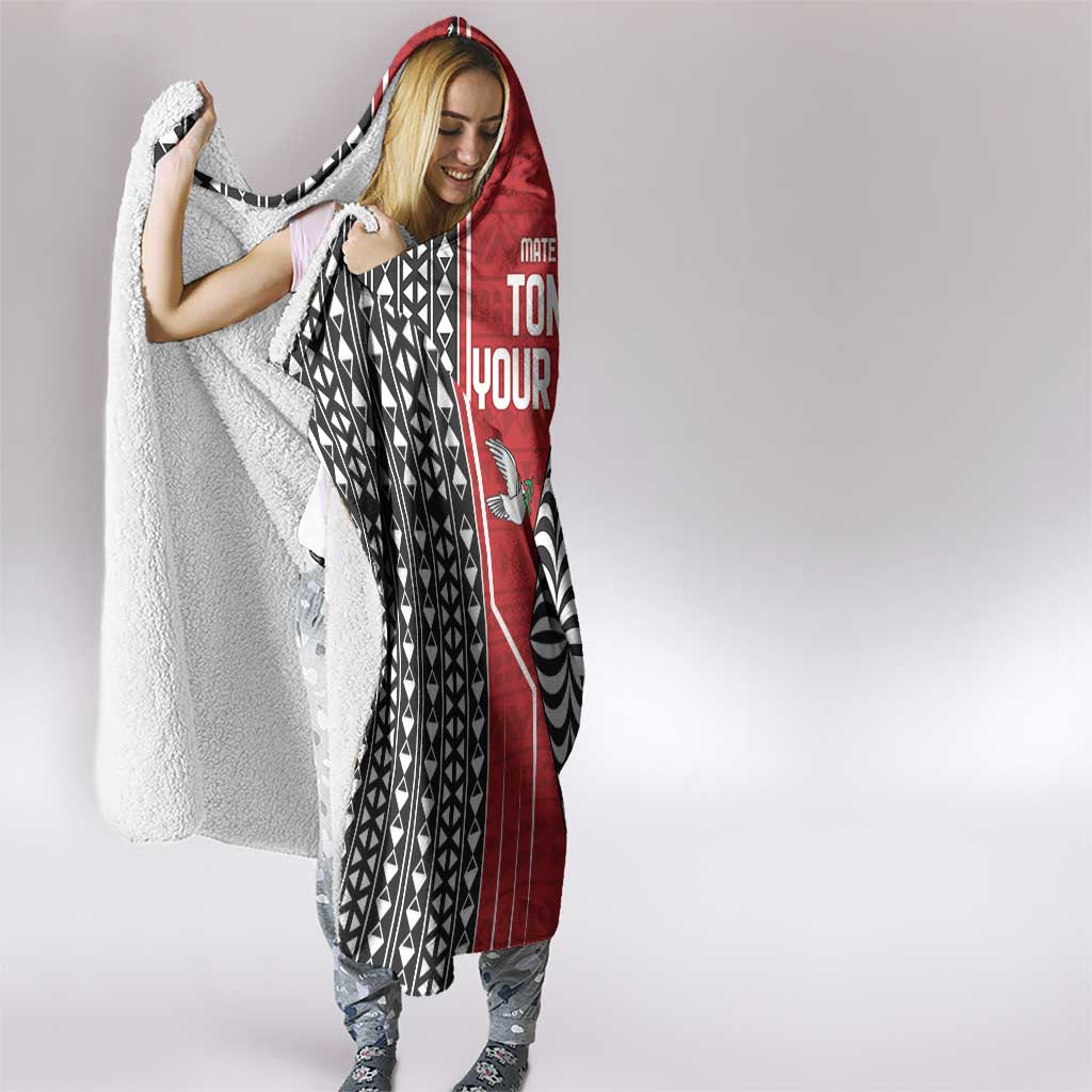 Custom Tonga Rugby Hooded Blanket Mate Maa Kupesi Style