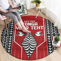 Custom Tonga Rugby Round Carpet Mate Maa Kupesi Style