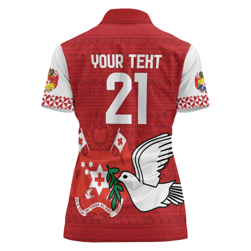 Custom Tonga Rugby Women Polo Shirt Mate Maa Kupesi Style