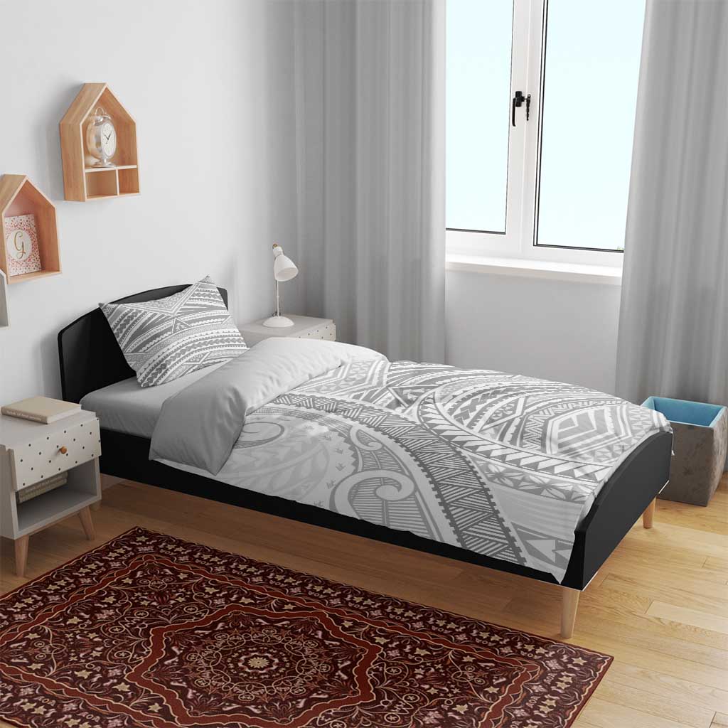 American Samoa White Sunday Bedding Set Polynesian Lotu Tamaiti - Polynesian Pride