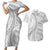 American Samoa White Sunday Couples Matching Short Sleeve Bodycon Dress and Hawaiian Shirt Polynesian Lotu Tamaiti - Polynesian Pride