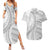 American Samoa White Sunday Couples Matching Summer Maxi Dress and Hawaiian Shirt Polynesian Lotu Tamaiti - Polynesian Pride